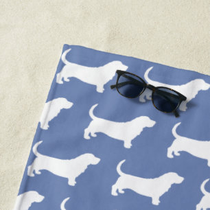 Serviette De Plage Motif de silhouettes Basset Hound