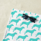 Serviette De Plage Motif de silhouettes Pit Bull (En situation)