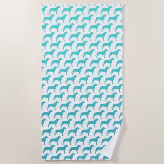Serviette De Plage Motif de silhouettes Pit Bull (Devant)