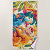 Serviette De Plage Motif de singe Rococo (Devant)