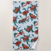 Serviette De Plage Motif de singes joueurs du Lotus Blanc (Devant)
