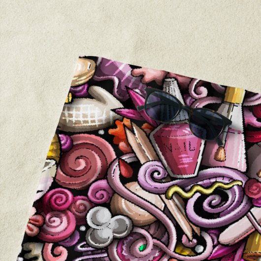 Serviette De Plage Motif de studio de clou (En situation)