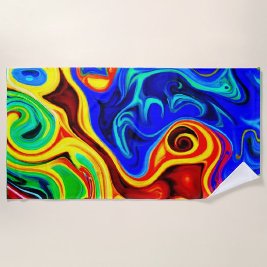 Serviette De Plage Motif de style vif (Devant)