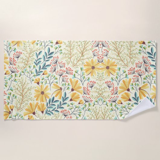 Serviette De Plage Motif de surface florale - Papier peint Abstrait é (Devant)