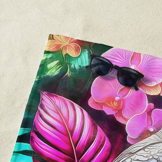 Serviette De Plage Motif de surface sans couture Jungle Dreams avec p (En situation)