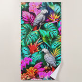 Serviette De Plage Motif de surface sans couture Jungle Dreams avec p (Devant)