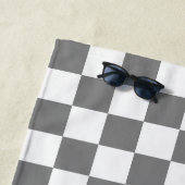 Serviette De Plage motif de tableau de bord gris et blanc (En situation)