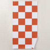 Serviette De Plage Motif de tableau de bord orange et blanc (Devant)