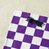 Serviette De Plage motif de tableau de bord violet et blanc (En situation)