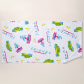 Serviette De Plage Motif de taxi et de fontaine d'eau pour AMIS™ (Devant)