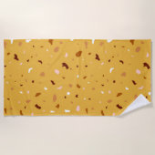 Serviette De Plage Motif de Terrazzo Jaune (Devant)