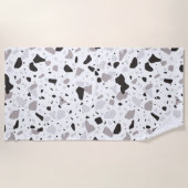 Serviette De Plage Motif de Terrazzo monochromatique (Devant)