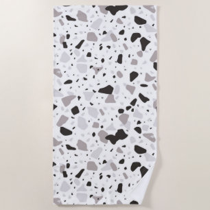 Serviette De Plage Motif de Terrazzo monochromatique
