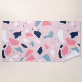 Serviette De Plage Motif de Terrazzo rose (Devant)