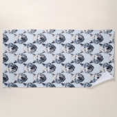 Serviette De Plage Motif de tête de loup blanc - Blanc (Devant)