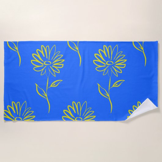 Serviette De Plage Motif de tournesol jaune (Devant)