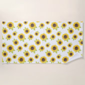 Serviette De Plage Motif de tournesol peint à la main (Devant)