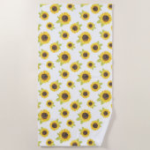 Serviette De Plage Motif de tournesol peint à la main (Devant)