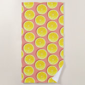 Serviette De Plage Motif de tranches de citron d'été (Devant)