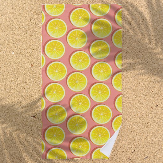 Serviette De Plage Motif de tranches de citron d'été