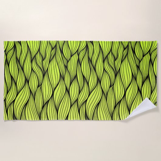 Serviette De Plage Motif de tresses vertes (Devant)