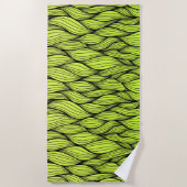 Serviette De Plage Motif de tresses vertes (Devant)
