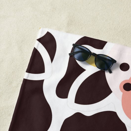 Serviette De Plage Motif de vache mûre (En situation)
