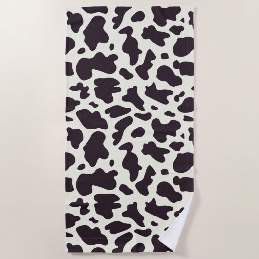 Serviette De Plage Motif de vache noir et blanc Imprimer rideau de do (Devant)