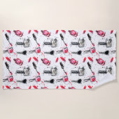 Serviette De Plage Motif de vernis à ongles d'aquarelle (Devant)