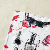 Serviette De Plage Motif de vernis à ongles d'aquarelle (En situation)