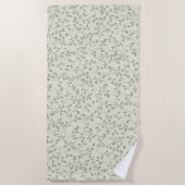 Serviette De Plage Motif de vigne botanique vert olive clair (Devant)