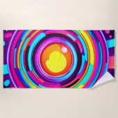 Serviette De Plage Motif de vortex en cercle néon (Devant)