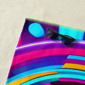 Serviette De Plage Motif de vortex en cercle néon (En situation)