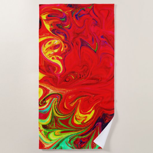 Serviette De Plage Motif d'éclatement de couleur énergétique (Devant)