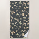 Serviette De Plage Motif d'éléments de film rétro (Devant)