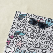 Serviette De Plage Motif dentaire de bande dessinée (En situation)