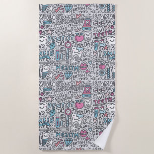 Serviette De Plage Motif dentaire de bande dessinée