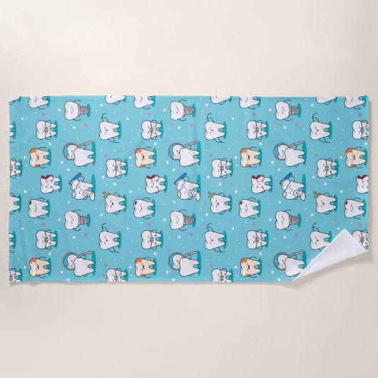 Serviette De Plage Motif dentaire mignon (Devant)