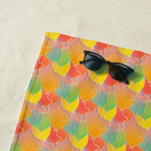 Serviette De Plage Motif des ballons d'été (En situation)