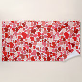 Serviette De Plage Motif Des Coeurs, Coeurs Rouges, Amour (Devant)