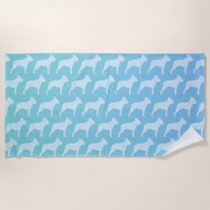Serviette De Plage Motif des silhouettes de Boston Terrier