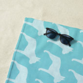 Serviette De Plage Motif des silhouettes de Boston Terrier (En situation)