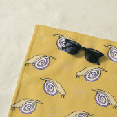 Serviette De Plage Motif d'escargots et de torrents illustrés (En situation)
