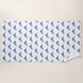Serviette De Plage Motif d'espadon bleu illustré (Devant)