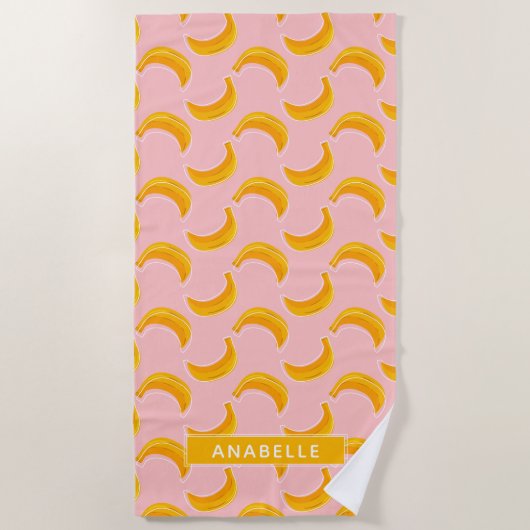 Serviette De Plage Motif d'été de bananes cool (Devant)