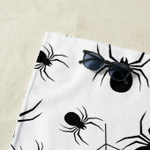 Serviette De Plage Motif d'Halloween Black White araignées (En situation)
