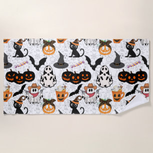 Serviette De Plage Motif d'Halloween. Éffrayant et mignon