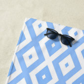 Serviette De Plage Motif diamant bleu et blanc (En situation)