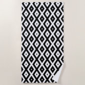 Serviette De Plage Motif diamant noir et blanc (Devant)