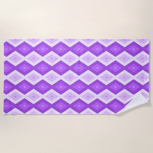 Serviette De Plage Motif diamant violet clair (Devant)